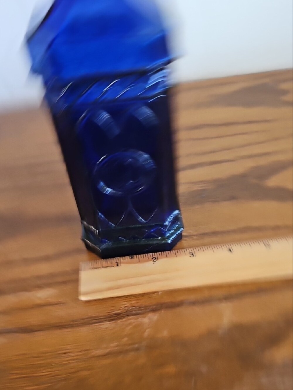 Cobalt Blue Decorative Glass Bottle with Cork Stopper Tote 8 - Picture 8 of 9